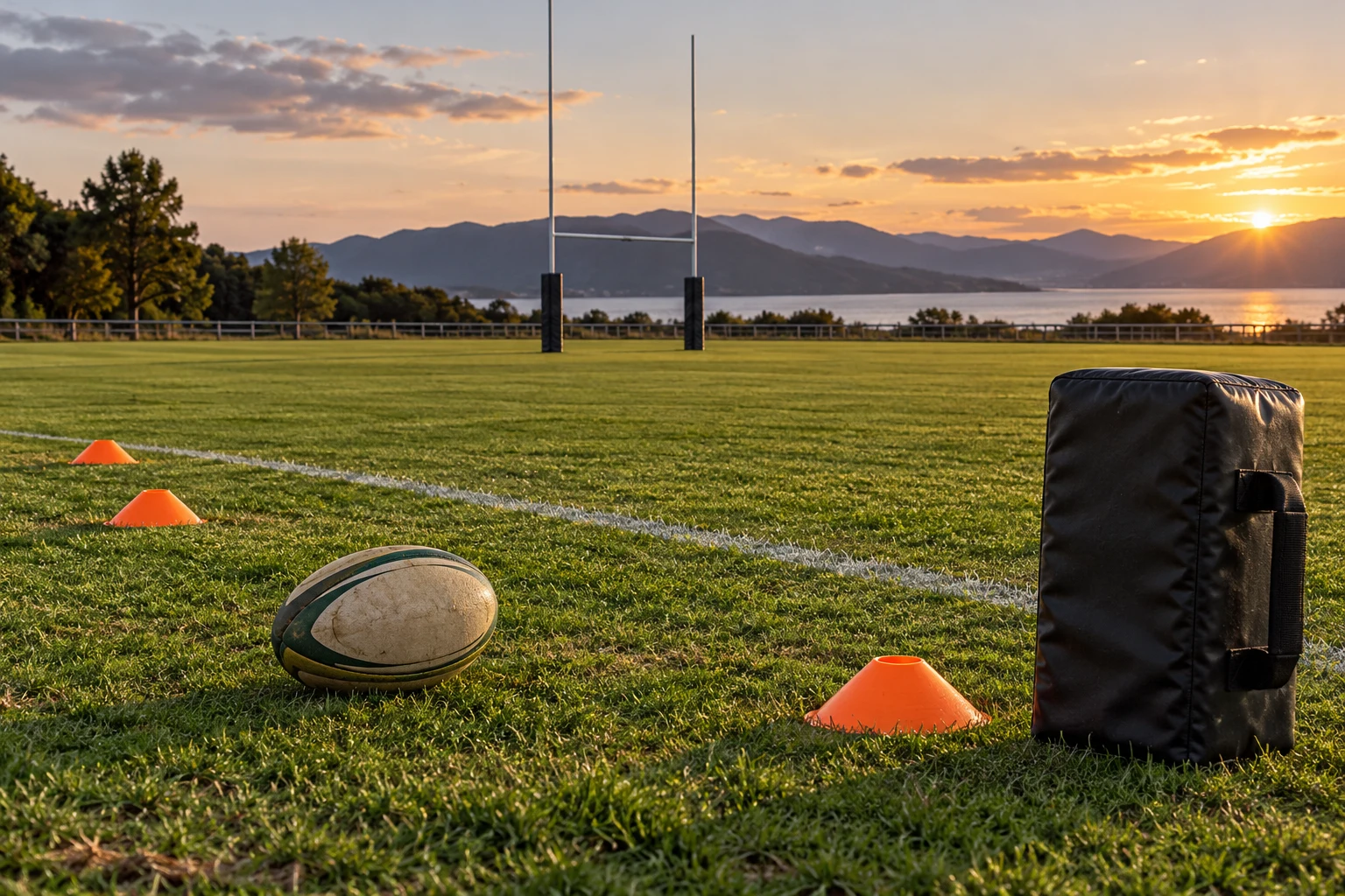 Rugby practice equipment collection